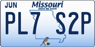 MO license plate PL7S2P
