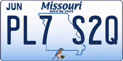 MO license plate PL7S2Q