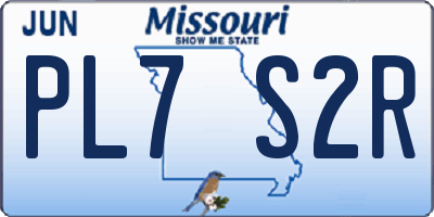 MO license plate PL7S2R
