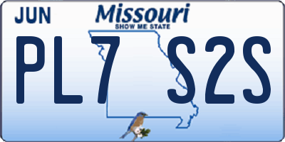 MO license plate PL7S2S