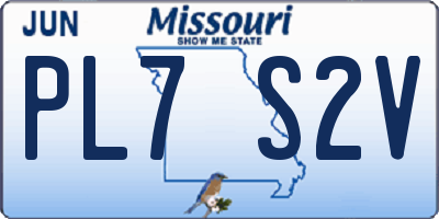 MO license plate PL7S2V