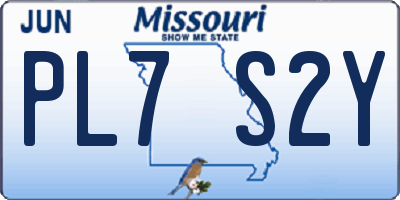 MO license plate PL7S2Y