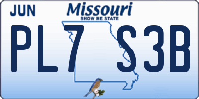 MO license plate PL7S3B