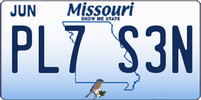 MO license plate PL7S3N