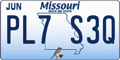 MO license plate PL7S3Q