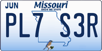 MO license plate PL7S3R
