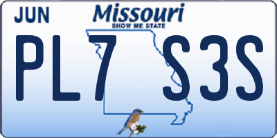 MO license plate PL7S3S