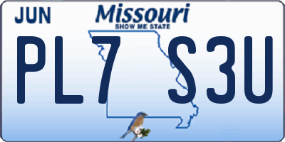 MO license plate PL7S3U