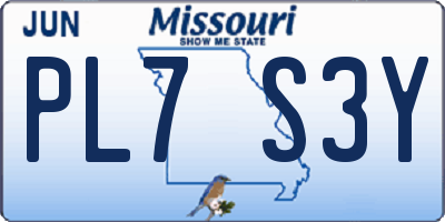 MO license plate PL7S3Y