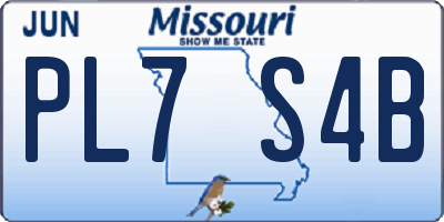 MO license plate PL7S4B
