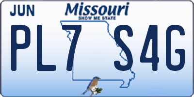MO license plate PL7S4G