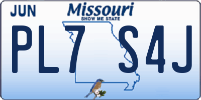 MO license plate PL7S4J