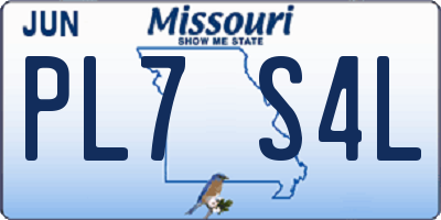 MO license plate PL7S4L
