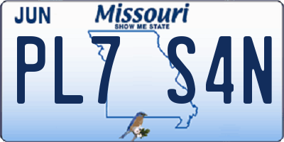 MO license plate PL7S4N