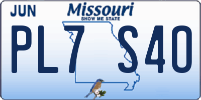 MO license plate PL7S4O