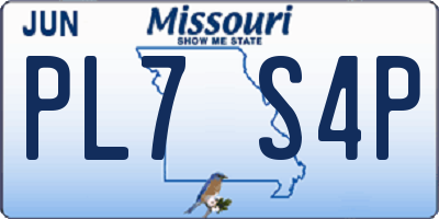 MO license plate PL7S4P