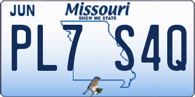 MO license plate PL7S4Q