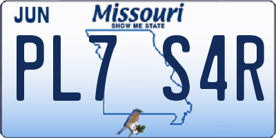 MO license plate PL7S4R