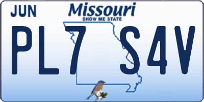 MO license plate PL7S4V