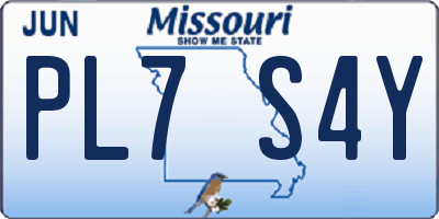 MO license plate PL7S4Y