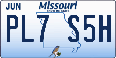 MO license plate PL7S5H