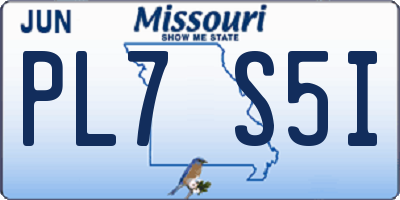 MO license plate PL7S5I