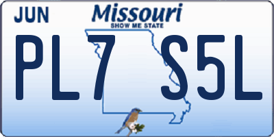 MO license plate PL7S5L