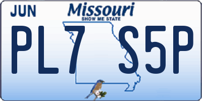 MO license plate PL7S5P
