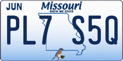 MO license plate PL7S5Q
