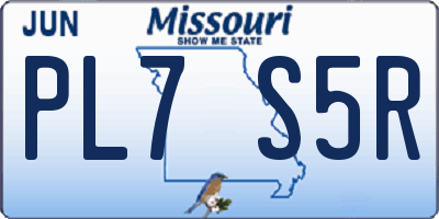 MO license plate PL7S5R