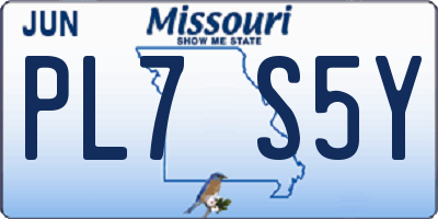 MO license plate PL7S5Y