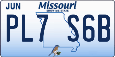 MO license plate PL7S6B