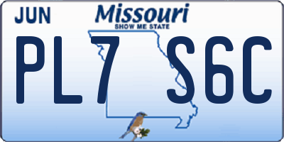 MO license plate PL7S6C