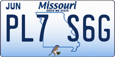 MO license plate PL7S6G