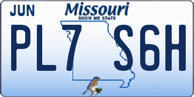 MO license plate PL7S6H