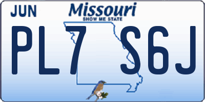 MO license plate PL7S6J