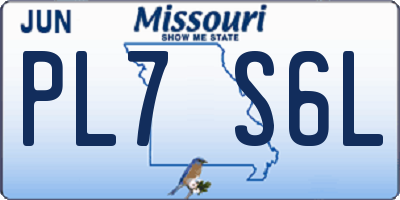 MO license plate PL7S6L