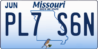 MO license plate PL7S6N