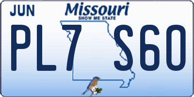 MO license plate PL7S6O
