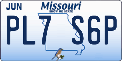 MO license plate PL7S6P