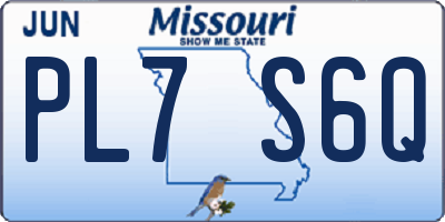 MO license plate PL7S6Q