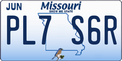 MO license plate PL7S6R