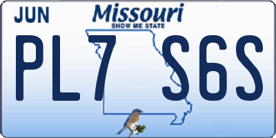 MO license plate PL7S6S
