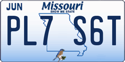 MO license plate PL7S6T