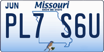 MO license plate PL7S6U