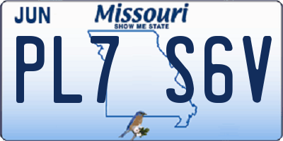 MO license plate PL7S6V