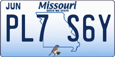 MO license plate PL7S6Y