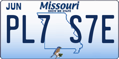 MO license plate PL7S7E