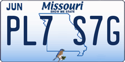 MO license plate PL7S7G