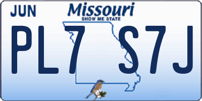 MO license plate PL7S7J